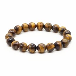 Bangle Trendy Blue Red Black Natural Stone Tiger Eye Opal 10mm 19 Beads Strand Men Bracelets For Women Femme Homme Jewellery