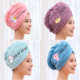 Microfiber Towel Girls Bathroom Rapid Drying Absorbent Hair Towel Magic Shower Cap Double-deck Thickening Turban Head Wrap
