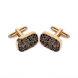 Vintage Cufflink For Men Jewellery Shirt Cufflinks Brand Cuff Buttons Gold Colour Cuff Link High Quality Pattern Wedding Jewellery