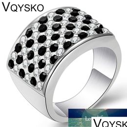 Band Rings Fashion Crystal Jewellery Black Dots For Party Gift 316 Stainless Steel Women Ring Wholesale Supplier Factory Price Dhgarden Dhw6S