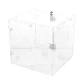 Decorative Objects Figurines Box Acrylic Ballot Donation Clear Suggestion Post Raffle Ticket Charity Letter Lock Promotional Survey Drawing Mailbox With G230523