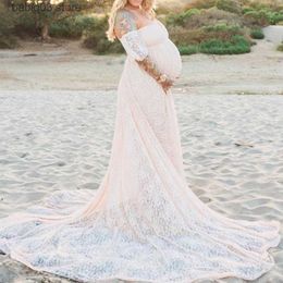 Maternity Dresses Elegant Lace Maternity Dress Photography Photo Session Props Dresses for Pregnant Women Clothes Pregnancy Dress for Photo Shoot T230523