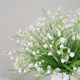 Decorative Flowers White Orchid Artificial Spring Fake Table Centerpieces Office Living Room Kitchen Bathroom Bedroom Decoration