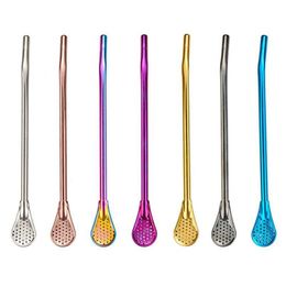 Coffee Tea Tools Stainless Steel St Spoon And Teas Tool Metal Dual Use Nectar Sts Stirring Spoons Philtre Household Accessories Dro Dhvgn