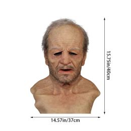 Fake Old Man Mask Lifelike Halloween Funny mask Super Soft Latex Reusable mask Children Doll Toy Gift