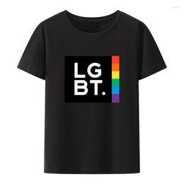 Women's T Shirts LGBT Classic Logo Cotton T-Shirt Rainbow Flag Style Graphic Tshirts For Men Y2k Clothes Novelty Original Men's The