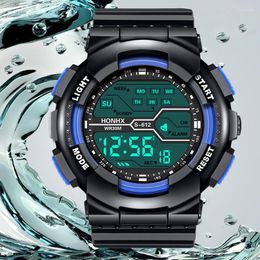 Wristwatches Kids Sports Men Watches Digital Wrist Watch For Children Boys Girls Waterproof Student Multi-function LED Electronic Alarm