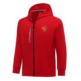 FC Basel Mens Jackets Autumn warm coat leisure outdoor jogging hooded sweatshirt Full zipper long sleeve Casual sports jacket