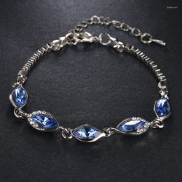 Link Bracelets Emmaya High Quality Blue Crystal Bangles For Women White Gold Colour Bracelet Gift