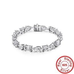 Various cutting Moissanite Diamond Bracelet 100% 925 Sterling Silver Party Wedding bracelets Bangle for women Charm Jewerly