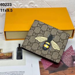 Portafoglio corto da uomo di design animale moda in pelle serpente nero tigre ape porta carte di lusso da donna con confezione regalo di alta qualità AA