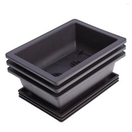 Decorative Flowers 6 Packs Bonsai Training Pots With Tray Plastic Plants Growing Pot For Garden Yard Living Room 22.5X16.5cm