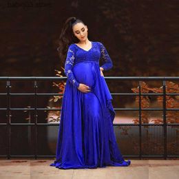 Maternity Dresses New Lace Chiffon Maternity Photography Props Long Dress Cute Pregnancy Dresses Elegence Pregnant Women Maxi Gown For Photo Shoot T230523