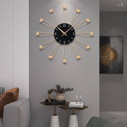 Wall Clocks Round Kitchen Clock Modern Design Luxury Silent 3d Metal Nordic Creative Reloj De Pared Room Decorarion