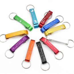 Other Event Party Supplies 50pcs Personalised Engraved Bottle Openers Key Chain Wedding Favours Brewery el Restaurant Christmas Private Customised 230522