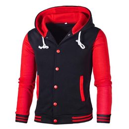 Men's Hoodies & Sweatshirts Mens Cool Slim Baseball Jacket Custom Design Stylish Student Gift Young Hoodie Costume Top Coat Fashion Clothes