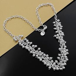 Chains 925 Sterling Silver Beautiful Smooth Beads Grape Necklace For Women Charm Classic Brands Jewellery Wedding Party Christmas Gifts