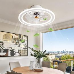 Modern Minimalist Led Ceiling Lights Fan Lamp With Remote Control Dimmable Light 50cm