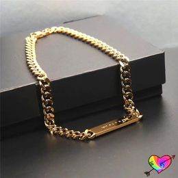 Torques Golden 1017 ALYX 9SM ID Necklace 2022 Men Women 1 1 High Quality Engraved Plaque ALYX Necklaces Stainless Lobster Clasp