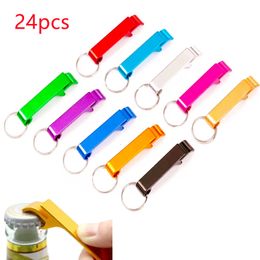 Other Event Party Supplies 24PC Aluminium Colour Bottle Opener Key Chain Wedding Gift Birthday el Restaurant Beverage Brewery Giveaway 230522