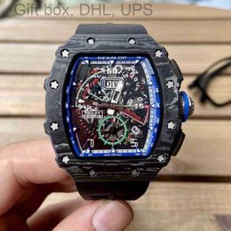 RM011-04 SUPERCLONE Chronograph Rm11-04 Milles r Watch Carbon Fiber Mechanical Wine Barrel Shaped Richa Hollowed Out Italian Coach's Same Men's J98E