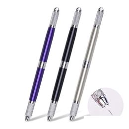 Permanent Makeup Machines Mtifunctional Detachable Double Head Manual Tattoo Pen Microblading Eyebrow Tools 2 U For Flat Or Round Ne Dh2H8