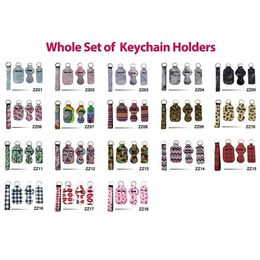 Party Favor 4Pcs/Set Neoprene Wristband Keychain Pendant Set Hand Sanitizer Bottle Holder Fashion Printing Lipstick Drop Delivery Ho Dhkbo