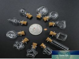 500pcs/lot DHL FEDEX Free Shipping 2ML Mini Unique Shaped Glass bottle 2cc Handmade Glass Bottles Vials Jars Containers Quality