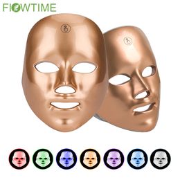 Face Care Devices 7 Colour LED Mask Pon Therapy Anti Acne Wrinkle Whiten Skin Rejuvenation Beauty Machine 230608