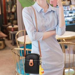 Evening Bags Leather Women's Shoulder Crossbody Phone Bag 3 Layer Solid Colour Ladies Handbag Real Small Women Coin Purse Colours