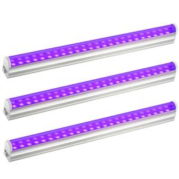 T5 UV 390NM LED Black Light Tube Glow in The Dark for Body Paint Room Bedroom Party Supplies Stage Lighting Fluorescent Poster Halloweens Clubs crestech888