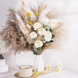 Decorative Flowers Dried Pampas Grasses Decoration Natural Bouquet For Home Decor Boho Wedding Bedroom Halloween