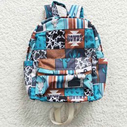 NOVAS MENINAS MENINAS MENINAS METHAPELS HOLA COW VACA BOUTICA WESTERN CRIANÇAS Backpack Zipper Design Kid Bag