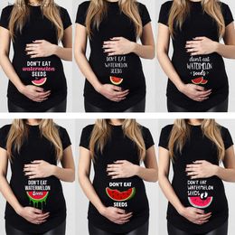 Maternity Tops Tees Don't Eat Watermelon New 2021 Summer Maternity Pregnancy T Shirt Pregnant Women Watermelon Tops Tee Shirts Drop Shipping T230523