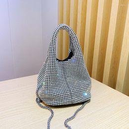 Evening Bags Shiny Crystal Handbags Clutch Purse Bucket Shoulder Bag Rhinestone Handmade Purses Luxury Designer