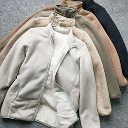 Men's Trench Coats 2023 The Latest Men's Winter Thicken Warm Coat Stand Collar Solid ColorJacket