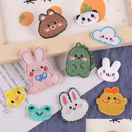 Sewing Notions Tools Cute Iron Ones Notion Self Adhesivees Assorted Cartoon Animal Head Embroidered Applique For Clothes Jackets J Dhtni