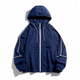 Men's Jackets Summer Oversize Sunscreen Jacket Men Baggy Sun Protection Clothing Fashion Korean Streetwear Thin Hooded Outerwear Tops Male