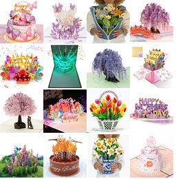 Greeting Cards Pop Up Birthday Card Happy 3D Drop Delivery Amwjo