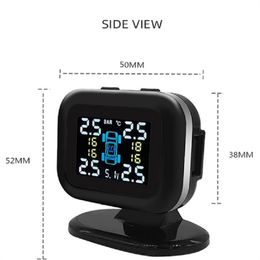 Smart Car TPMS Tire Pressure Monitoring System Digital TMPS LCD Display USB Auto Security Alarm 4 External Tire Pressure Sensor