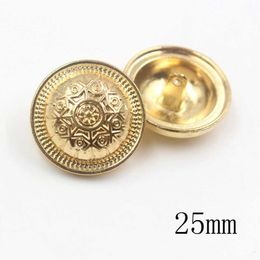 Sewing Notions Tools 25mm 10 pieces/batch snow metal button gold sweater coat decoration shirt button accessories DIY JS-0213 P230523