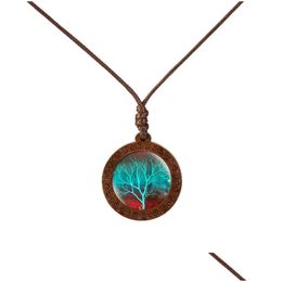 Pendant Necklaces Wood Time Gem Glass Necklace Fashion Accessories With Chain Drop Delivery Jewellery Pendants Dh07P