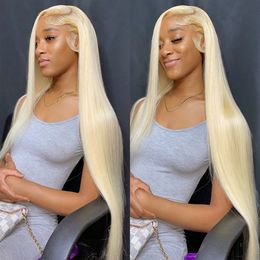 13x6 Blonde Lace Front Wigs Human Hair Pre Plucked 613 Hd Lace Frontal Wig Glueless Brazilian Straight Human Hair Wigs for Women