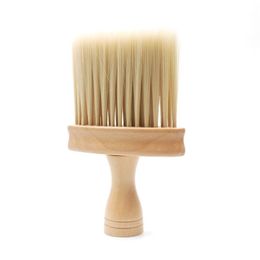 Bath Brushes Sponges Scrubbers Wooden Hair Cleaning Brushes Professional Soft Neck Duster Brush Barber Salon Accessory Tool Drop Dhn4N