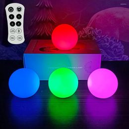 Night Lights Floating Pool USB Powered LED Ball RGB Colour Changing Glow With Remote Tub
