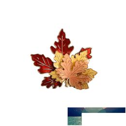 Pins Brooches Womens Vintage Brooch Maple Leaf For Women Alloy Enamel Lapel Pin Sweater Coat Clothing Accessories Jewellery F Dhgarden Dh3Vg