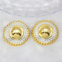Backs Earrings Clip For Women African Beads Gold Silver Colour Circle Round Exquisite Jewellery Engagement Accessories