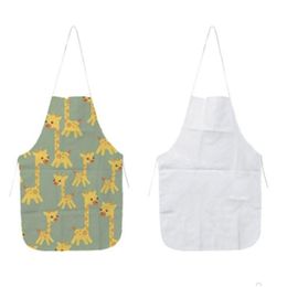 Kitchen Apron Heat Transfer Polyester Home Sublimation Blank Half Length Sleeveless Aprons Diy Creative Gift 70X48Cm Drop Delivery G Dh52C