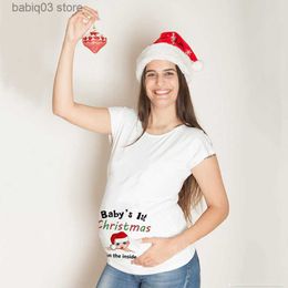 Maternity Tops Tees 2021 My First Christmas Merry Christmas Maternity T-shirts Best Gifts Funny Print Pregnancy Anouncement Tops Tee Shirts T230523