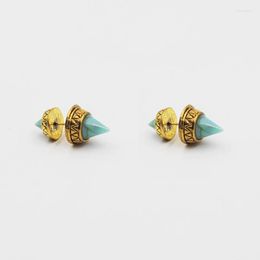 Stud Earrings Nepal Ethnic Customs Bohemian Imitation Retro Exquisite Arrow Conical For Women Jewellery Sided Wear